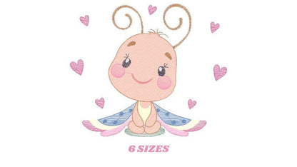 Butterfly embroidery design - Dragon fly embroidery designs machine embroidery pattern - Butterfly with hearts embroidery download digital Marcia Embroidery