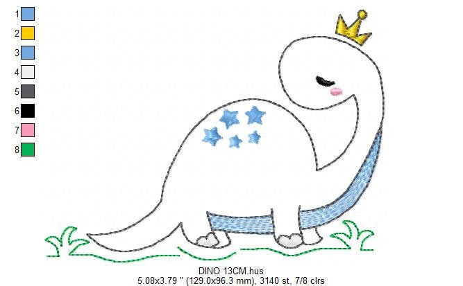 Dinosaur embroidery designs - Dino embroidery design machine embroidery pattern - instant download - Baby boy embroidery file brontosaurus Marcia Embroidery