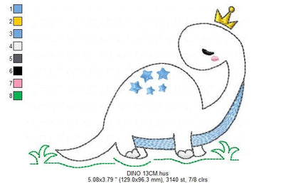 Dinosaur embroidery designs - Dino embroidery design machine embroidery pattern - instant download - Baby boy embroidery file brontosaurus Marcia Embroidery