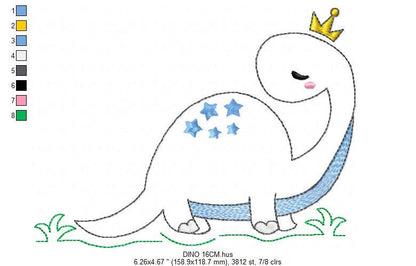 Dinosaur embroidery designs - Dino embroidery design machine embroidery pattern - instant download - Baby boy embroidery file brontosaurus Marcia Embroidery
