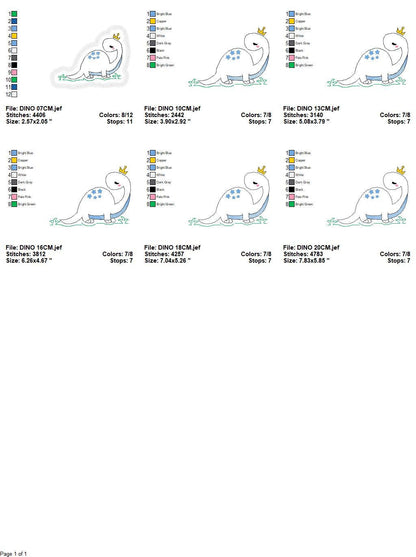 Dinosaur embroidery designs - Dino embroidery design machine embroidery pattern - instant download - Baby boy embroidery file brontosaurus Marcia Embroidery