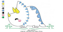 Load image into Gallery viewer, Dinosaur embroidery designs - Dino embroidery design machine embroidery pattern - instant download - Triceratops embroidery file pes jef hus
