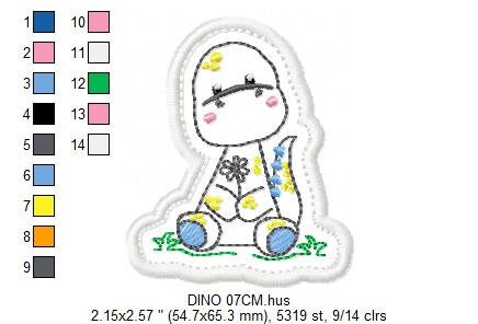 Dinosaur embroidery designs - Dino embroidery design machine embroidery pattern - instant download - Baby boy embroidery file brontosaurus Marcia Embroidery