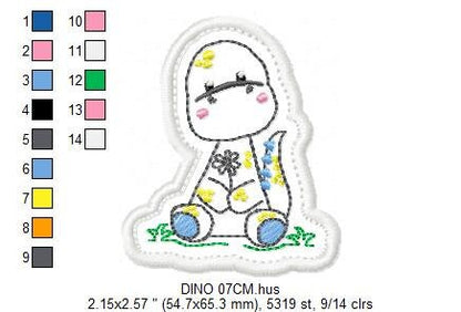 Dinosaur embroidery designs - Dino embroidery design machine embroidery pattern - instant download - Baby boy embroidery file brontosaurus Marcia Embroidery