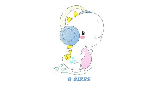 Dinosaur embroidery designs - Dino embroidery design machine embroidery pattern - instant download - Tyrannosaurus embroidery file T rex Marcia Embroidery