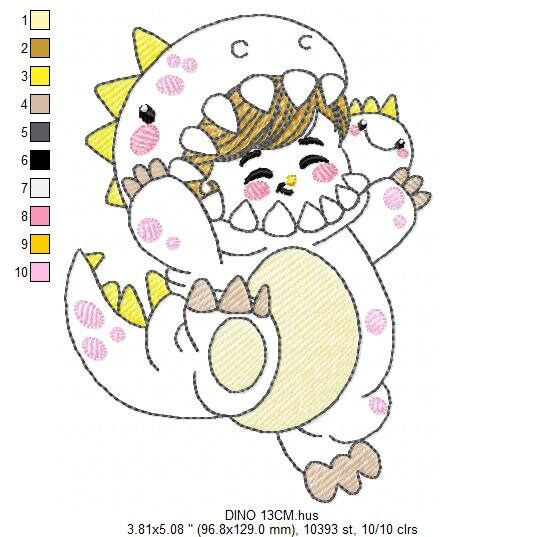Dinosaur Costume embroidery designs - Boy dressed as dino embroidery design machine embroidery pattern - instant download - Dragon Costume - Marcia Embroidery