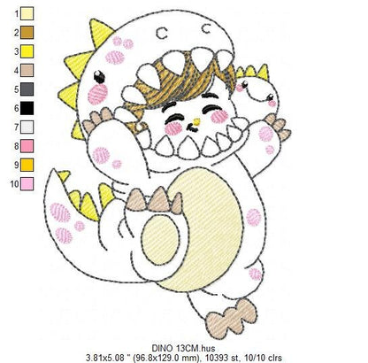 Dinosaur Costume embroidery designs - Boy dressed as dino embroidery design machine embroidery pattern - instant download - Dragon Costume - Marcia Embroidery