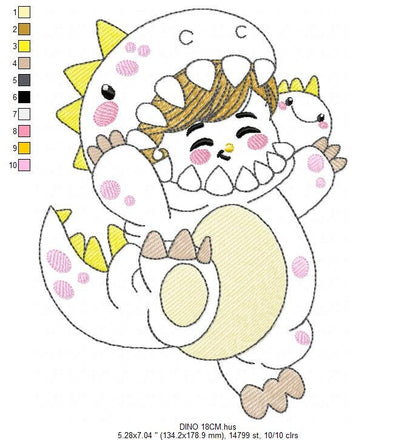 Dinosaur Costume embroidery designs - Boy dressed as dino embroidery design machine embroidery pattern - instant download - Dragon Costume - Marcia Embroidery