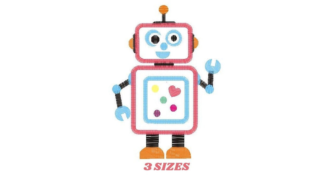 Robot embroidery designs - Cyborg embroidery design machine embroidery pattern - baby boy embroidery file - Kid embroidery robot design