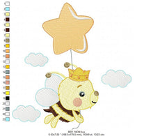 Cargar imagen en el visor de la galería, Bee embroidery design - Bee Happy embroidery designs machine embroidery pattern - baby girl embroidery file - honey bee design  pes jef hus
