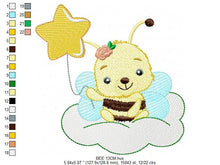 Load image into Gallery viewer, Bee embroidery design - Bees embroidery designs machine embroidery pattern - baby girl embroidery file - honey bee design instant download
