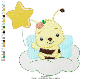 Bee embroidery design - Bees embroidery designs machine embroidery pattern - baby girl embroidery file - honey bee design instant download