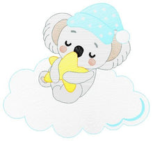 Laden Sie das Bild in den Galerie-Viewer, Koala embroidery design - Sleeping bear embroidery designs machine embroidery pattern - Boy embroidery file - blanket pillow towel download
