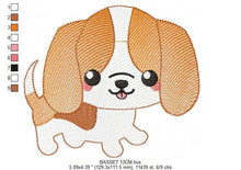 Cargar imagen en el visor de la galería, Basset Hound embroidery designs - Dog embroidery design machine embroidery pattern - Puppy embroidery file -  Pet embroidery download pes
