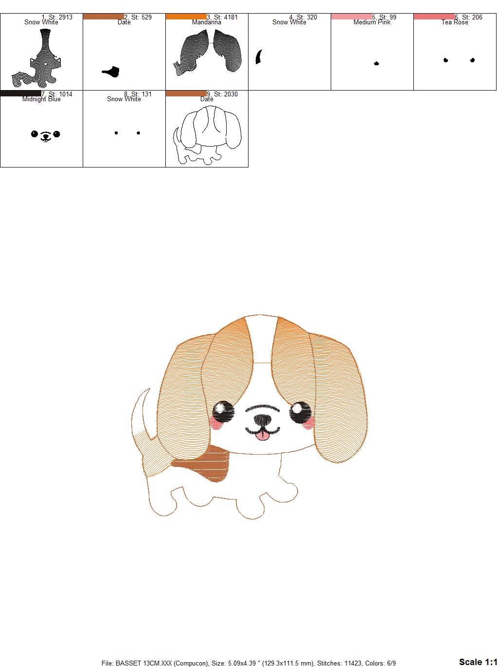 Basset Hound embroidery designs - Dog embroidery design machine embroidery pattern - Puppy embroidery file -  Pet embroidery download pes Marcia Embroidery