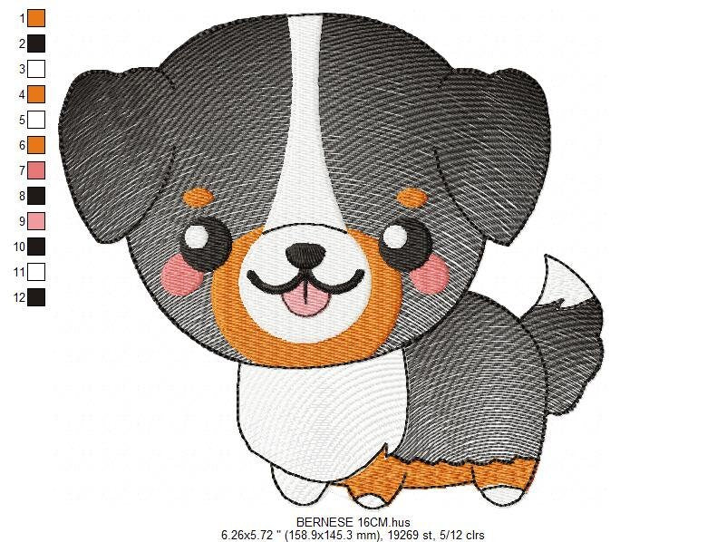 Bernese Mountain Dog embroidery designs - Dog embroidery design machine embroidery pattern - Puppy embroidery file - instant download pes Marcia Embroidery