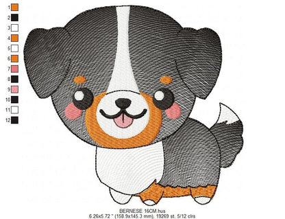 Bernese Mountain Dog embroidery designs - Dog embroidery design machine embroidery pattern - Puppy embroidery file - instant download pes Marcia Embroidery