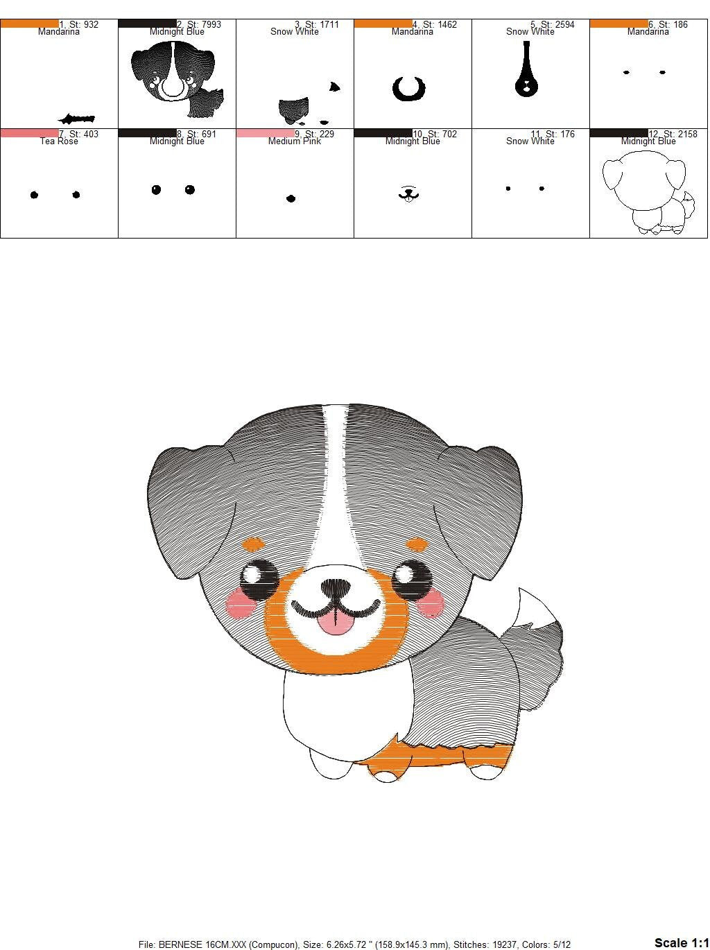 Bernese Mountain Dog embroidery designs - Dog embroidery design machine embroidery pattern - Puppy embroidery file - instant download pes Marcia Embroidery