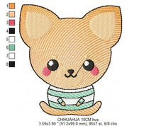 Laden Sie das Bild in den Galerie-Viewer, Chihuahua embroidery designs - Dog embroidery design machine embroidery pattern - Puppy embroidery file - Chihuahua embroidery download pes
