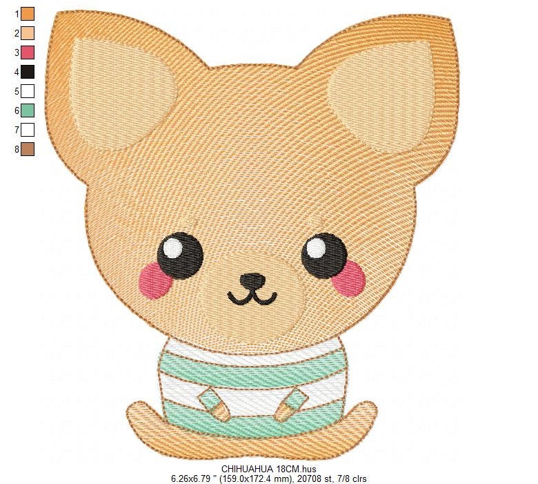 Chihuahua embroidery designs - Dog embroidery design machine embroidery pattern - Puppy embroidery file - Chihuahua embroidery download pes - Marcia Embroidery