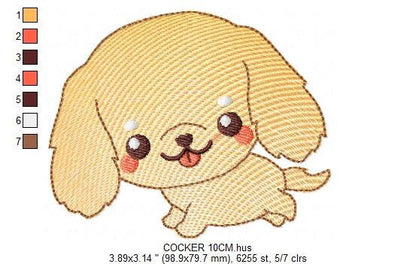 Cocker embroidery designs - Dog embroidery design machine embroidery pattern - Puppy embroidery file -  Pet embroidery instant download pes - Marcia Embroidery