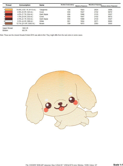 Cocker embroidery designs - Dog embroidery design machine embroidery pattern - Puppy embroidery file -  Pet embroidery instant download pes - Marcia Embroidery
