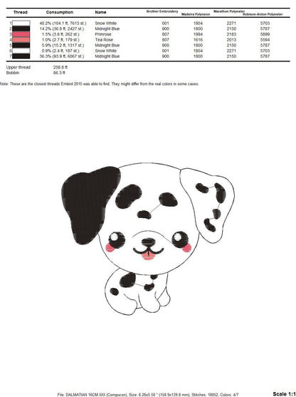 Dalmatian embroidery designs - Dog embroidery design machine embroidery pattern - Puppy embroidery file -  pet embroidery instant download Marcia Embroidery