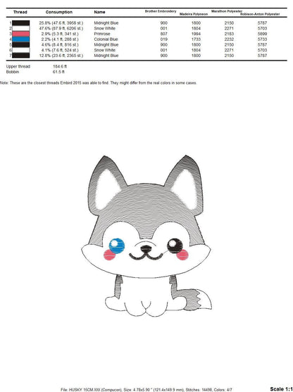 Husky embroidery designs - Dog embroidery design machine embroidery pattern - Puppy embroidery file -  Pet embroidery instant download jef Marcia Embroidery