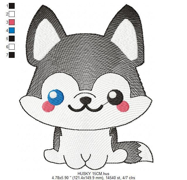 Husky embroidery designs - Dog embroidery design machine embroidery pattern - Puppy embroidery file -  Pet embroidery instant download jef Marcia Embroidery