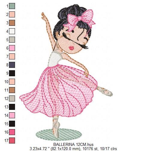 Ballerina embroidery designs - Ballet embroidery design machine embroidery pattern - Baby girl embroidery file Dancer instant download pes