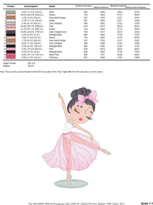 Ballerina embroidery designs - Ballet embroidery design machine embroidery pattern - Baby girl embroidery file Dancer instant download pes