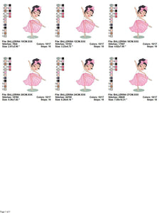 Ballerina embroidery designs - Ballet embroidery design machine embroidery pattern - Baby girl embroidery file Dancer instant download pes