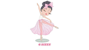 Ballerina embroidery designs - Ballet embroidery design machine embroidery pattern - Baby girl embroidery file Dancer instant download pes