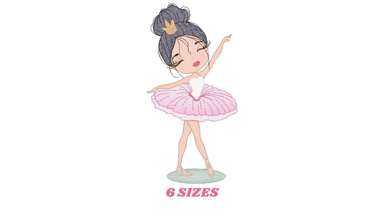 Ballerina embroidery designs - Ballet embroidery design machine embroidery pattern - instant download - Baby girl embroidery file dancer pes