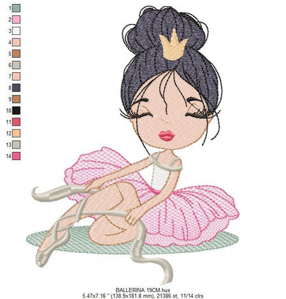 Ballerina embroidery designs - Ballet embroidery design machine embroidery pattern - instant download - Princess embroidery file dancer