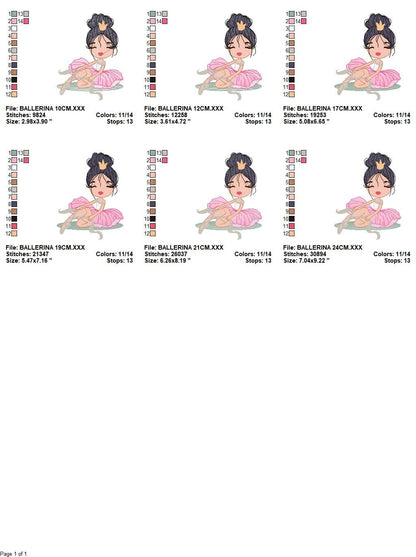 Ballerina embroidery designs - Ballet embroidery design machine embroidery pattern - instant download - Princess embroidery file dancer