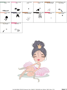Ballerina embroidery designs - Ballet embroidery design machine embroidery pattern - instant download - Princess embroidery file dancer