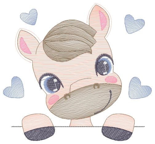 Horse embroidery design - Farm animals embroidery designs machine embroidery pattern - Peek a boo embroidery file - instant download pes jef Marcia Embroidery