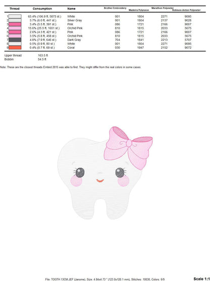 Tooth embroidery designs - Dentist embroidery design machine embroidery pattern - Teeth embroidery file - Dental embroidery instant download