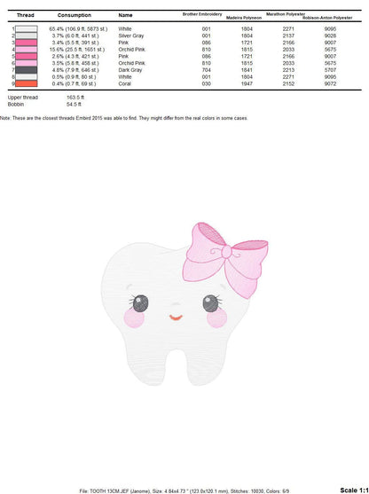Tooth embroidery designs - Dentist embroidery design machine embroidery pattern - Teeth embroidery file - Dental embroidery instant download