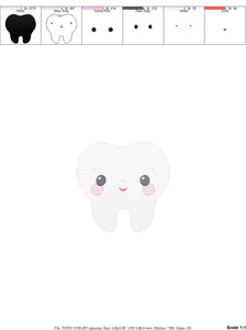 Tooth embroidery designs - Dentist embroidery design machine embroidery pattern - Teeth embroidery file - Dental embroidery instant download