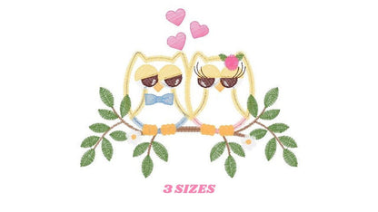 Owl embroidery design - Owl in love embroidery design machine embroidery pattern - Owl Family couple embroidery file - bird embroidery pes Marcia Embroidery