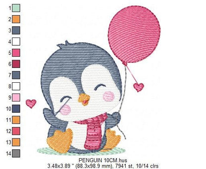 Penguin embroidery design - Animal embroidery designs machine embroidery pattern - Baby boy embroidery file - instant download Winter Cold Marcia Embroidery