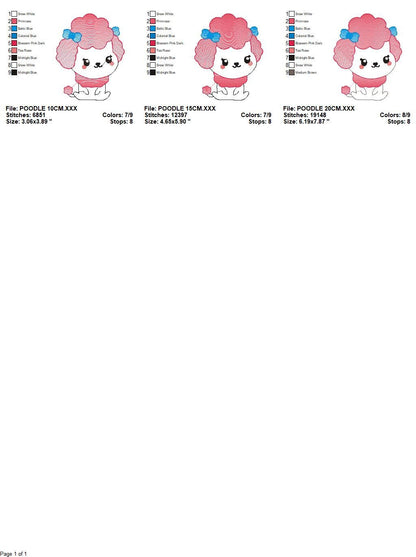 Poodle embroidery designs - Dog embroidery design machine embroidery pattern - Puppy embroidery file -  baby boy embroidery instant download