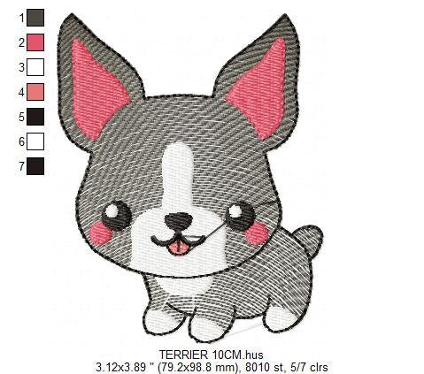 Bull Terrier embroidery designs - Dog embroidery design machine embroidery pattern - Puppy embroidery file  Pet embroidery instant download Marcia Embroidery