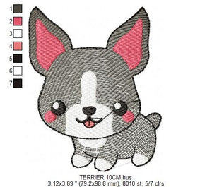 Bull Terrier embroidery designs - Dog embroidery design machine embroidery pattern - Puppy embroidery file  Pet embroidery instant download