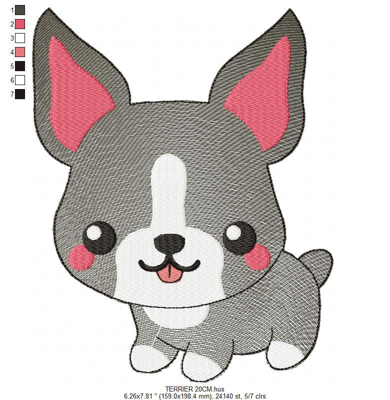 Bull Terrier embroidery designs - Dog embroidery design machine embroidery pattern - Puppy embroidery file  Pet embroidery instant download Marcia Embroidery