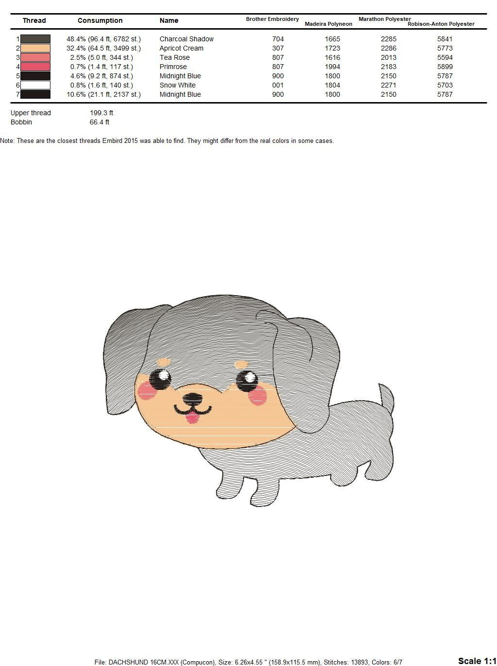 Dachshund embroidery designs - Dog embroidery design machine embroidery pattern - Puppy embroidery file -  Pet embroidery instant download Marcia Embroidery