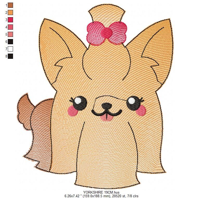 Yorkshire embroidery designs - Dog embroidery design machine embroidery pattern - Puppy embroidery file - Pet embroidery instant download Marcia Embroidery
