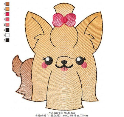 Yorkshire embroidery designs - Dog embroidery design machine embroidery pattern - Puppy embroidery file - Pet embroidery instant download Marcia Embroidery